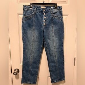 Cleo+ Wolf high rise straight dark wash denim women’s jeans W30x L27